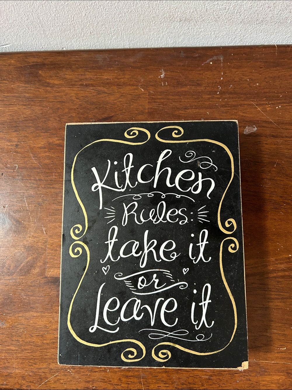 Kitchen Rules Nantucket Sign - Black and white